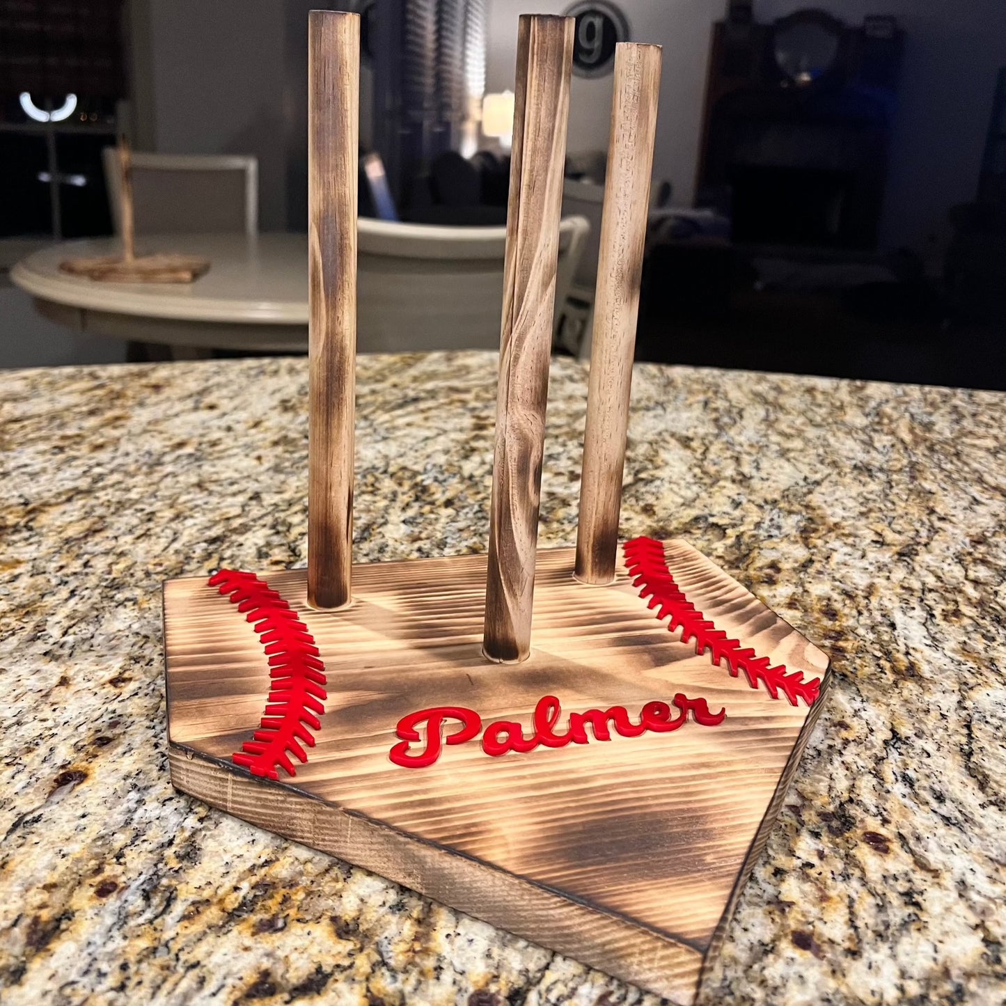 Home Plate Ring Holder with raised letters - Premium  from Dreamcitywoodworks - Just $39.99! Shop now at Dreamcitywoodworks