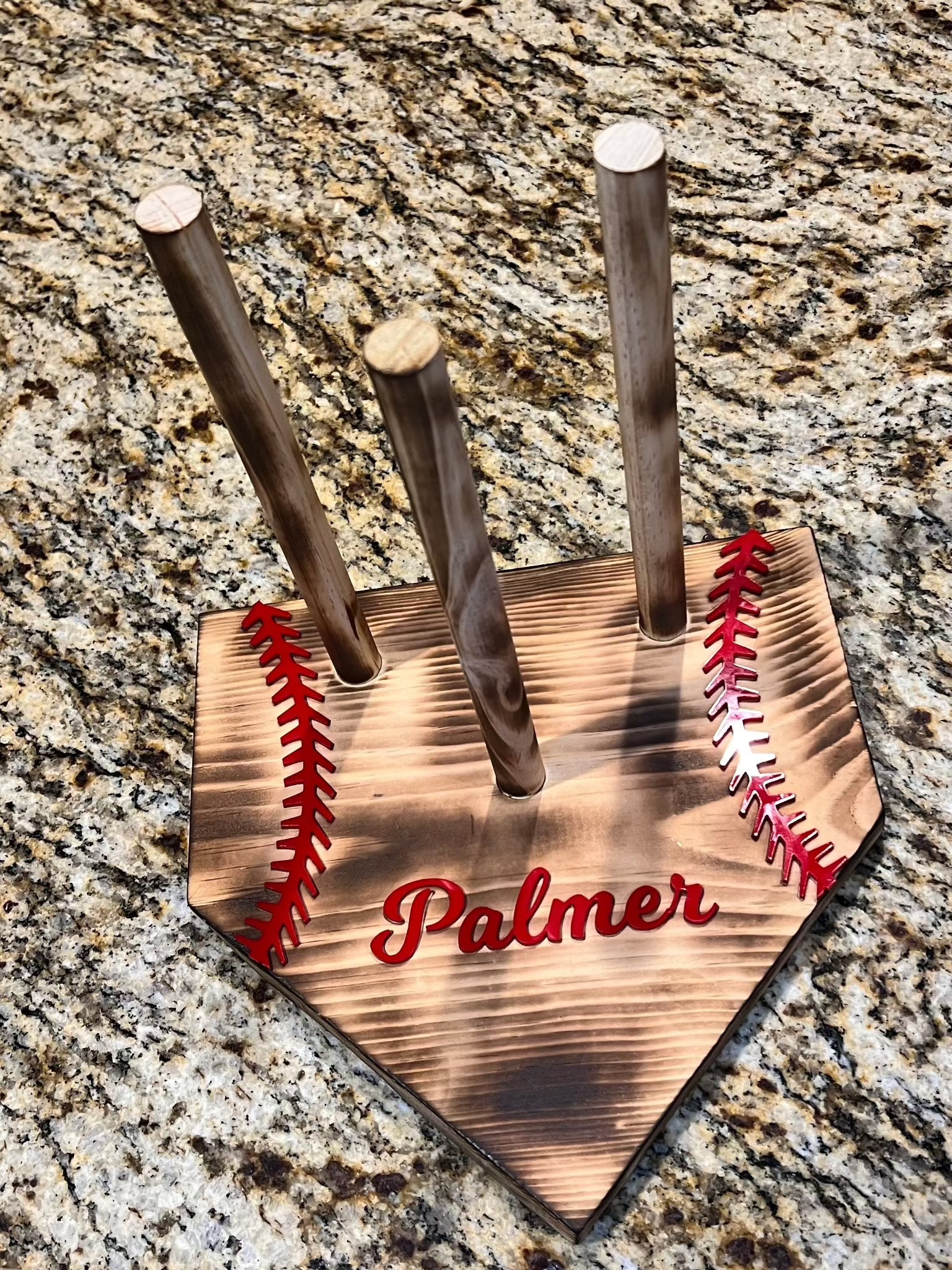 Home Plate baseball ring holder 