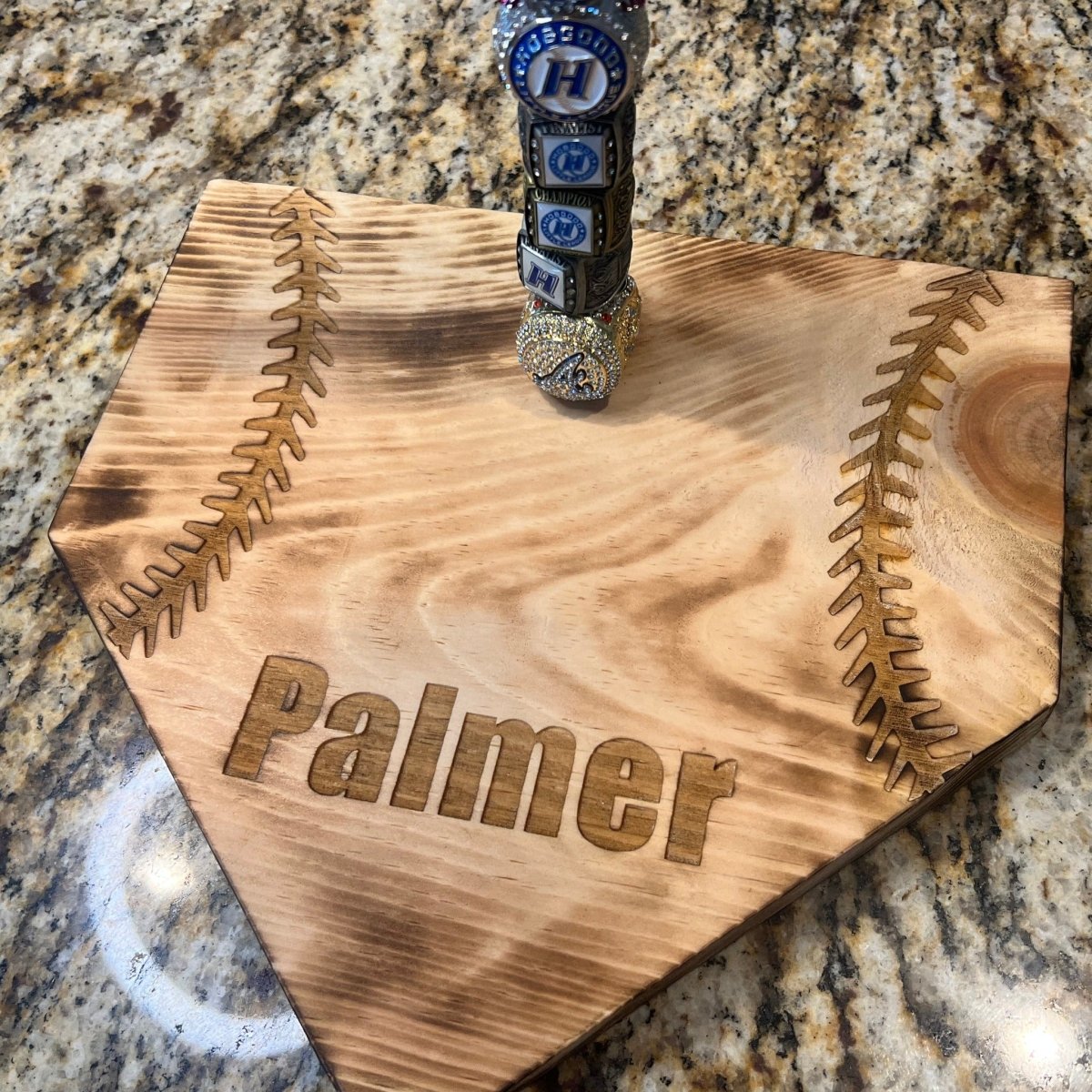 Home Plate ring holder - Premium handmade good from Dreamcitywoodworks - Just $29.99! Shop now at Dreamcitywoodworks